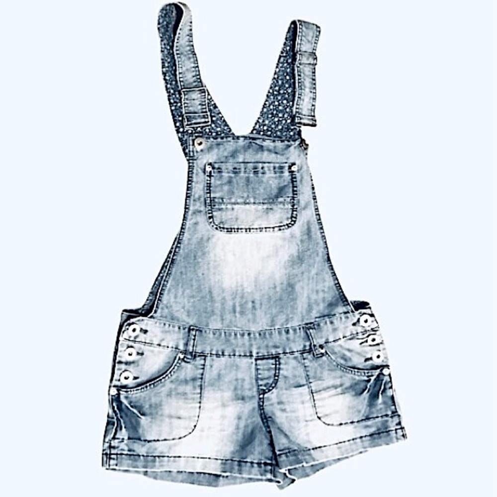 Blue Denim Short Shorts Overall